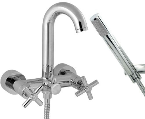 Wall Mounted Bath Shower Mixer Tap With Shower Kit. additional image