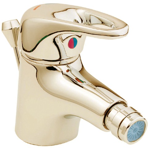Mono Bidet Mixer Tap With Pop Up Waste (Gold). additional image