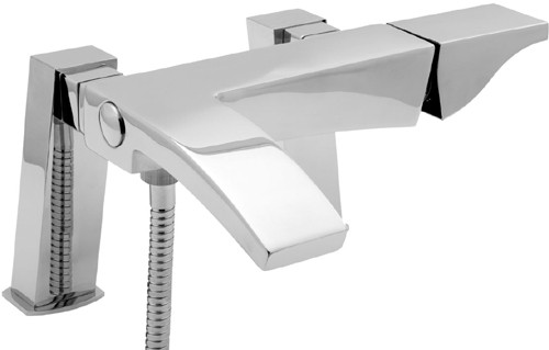 Bath Shower Mixer Tap With Shower Kit (Chrome). additional image