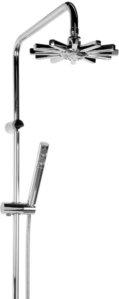 Modern Rigid Riser Kit With 9" Head And Handset (Chrome). additional image