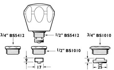 Universal Conversion Tap Head Kit With Metal Handles (Pair). additional image