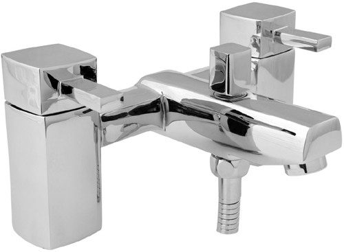 Bath Shower Mixer Tap With Shower Kit (Chrome). additional image