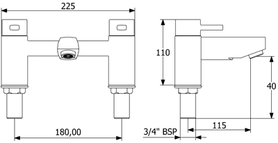 Bath Filler Tap (Chrome). additional image