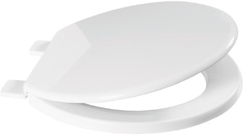 Toilet Seat With Plasic Hinges (White, Plastic). additional image