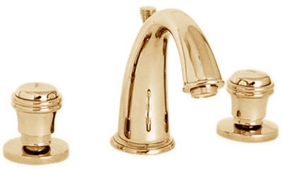 3 Hole Basin Mixer Tap With Pop Up Waste (Gold). additional image