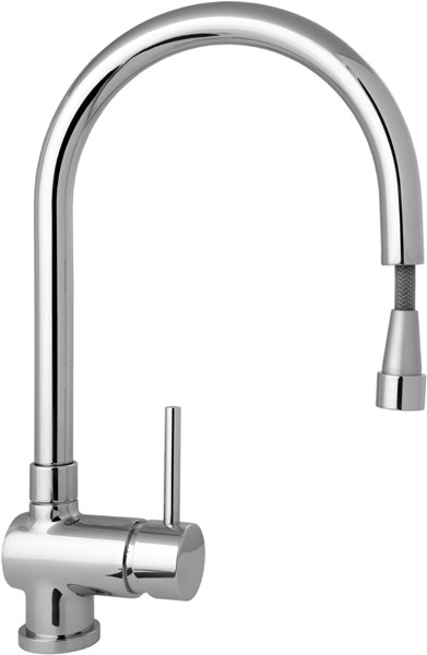 Mono Sink Mixer Tap With Pull Out Rinser And Swivel Spout. additional image