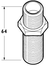 1/2" Brass Straight Nipple And Back Nut. additional image