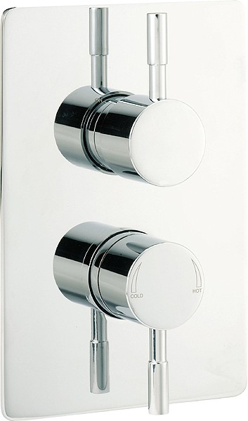 1/2" Twin Concealed Thermostatic Shower Valve (Chrome). additional image