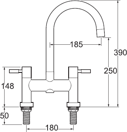 Bridge Sink Mixer Tap With Swivel Spout. additional image
