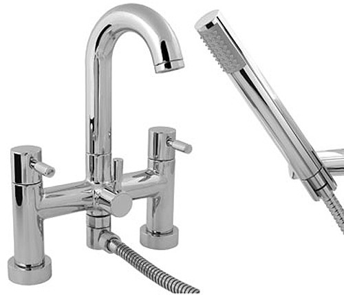 Deck Mounted Bath Shower Mixer Tap With Shower Kit. additional image