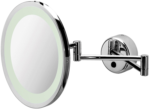 Swing arm Mirror with light. 240mm round. additional image