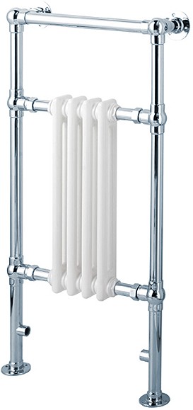 Albert traditional bathroom radiator and towel rail (chrome). 404x945mm. additional image