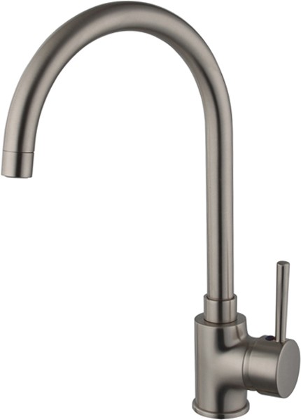 Chloe Kitchen Tap With Swivel Spout (Brushed Steel). additional image