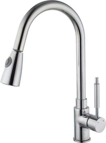 Lily Kitchen Tap With Pull Out Spray Rinser (Chrome). additional image