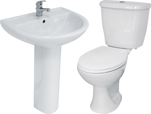 4 Piece Bathroom Suite With Toilet & Basin (1 Tap Hole). additional image