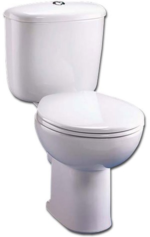 Close Coupled Toilet, Push Cistern, Fittings & Seat. additional image