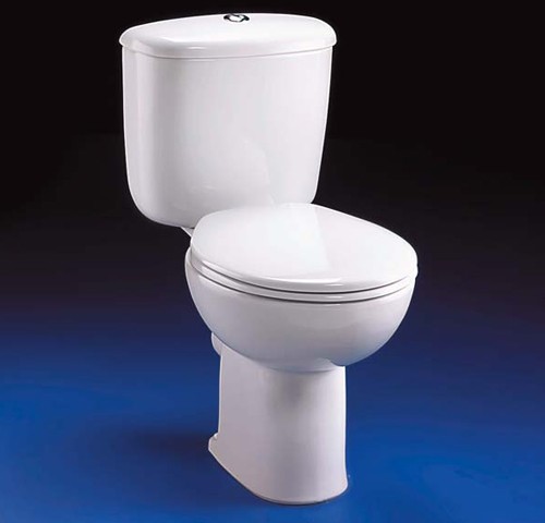 Close Coupled Toilet, Push Cistern, Fittings & Seat. additional image