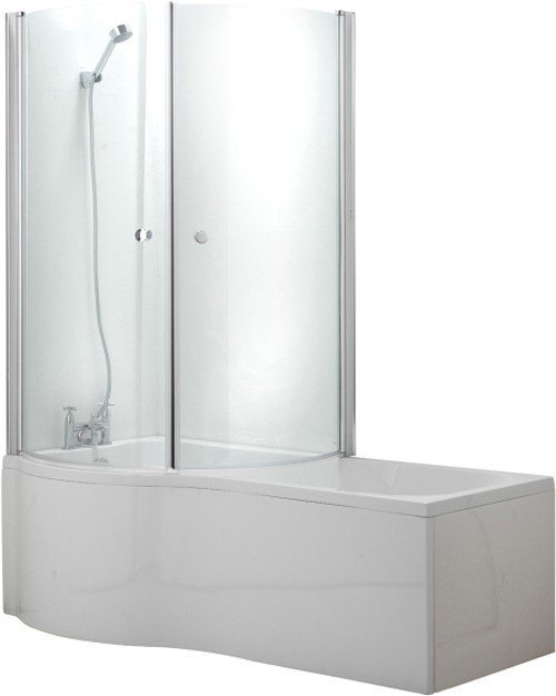 Complete Shower Bath Suite With 2 Screens. (Left Hand). 1700x750mm. additional image