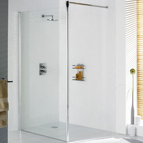 1000x1900 Glass Shower Screen (Silver, 8mm Glass). additional image