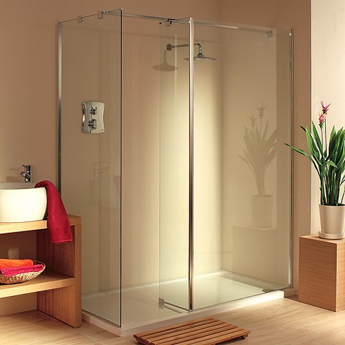 Frameless Walk In Shower Enclosure. Right Hand. 1400x750mm. additional image