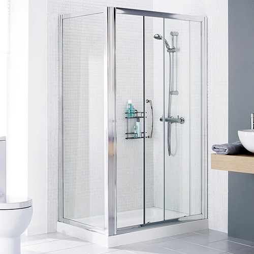 1400x700 Shower Enclosure, Slider Door & Tray (Left Handed). additional image