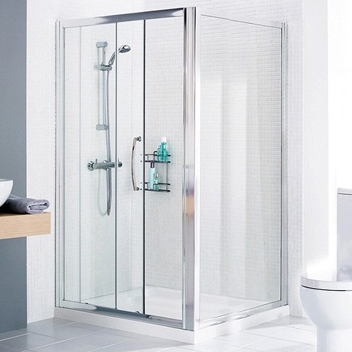 1000mm Square Shower Enclosure & Tray (Right Handed). additional image