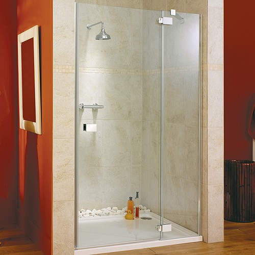 Hinged Shower Door & Glass Panel. Right Hand. 1400x1950mm. additional image