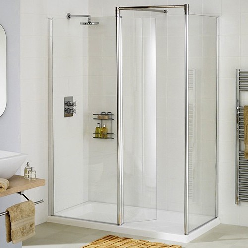 Right Hand 1200x700 Walk In Shower Enclosure & Tray (Silver). additional image