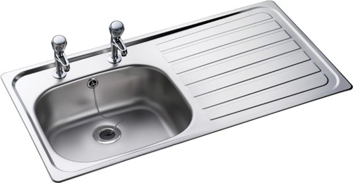 Lexin 1.0 bowl stainless steel kitchen sink with right hand drainer. additional image