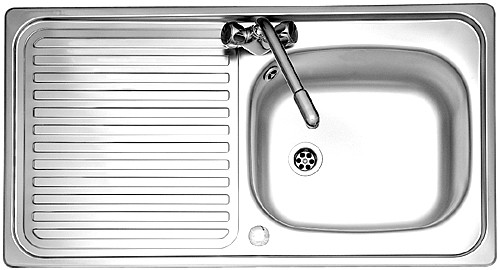 Linear 1.0 bowl stainless steel kitchen sink. Reversible. additional image