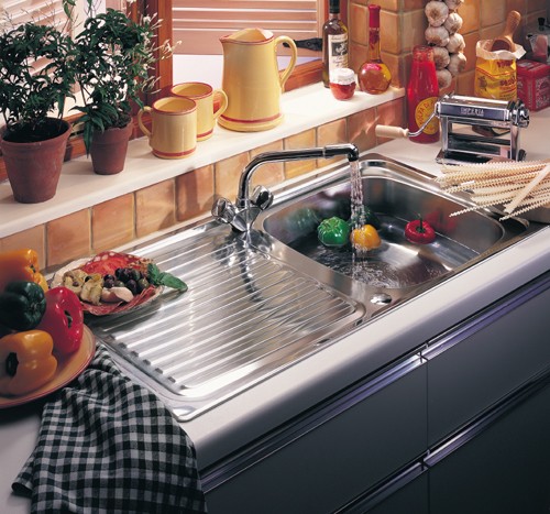 Linear 1.0 bowl stainless steel kitchen sink. Reversible. additional image