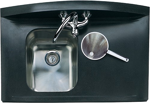 1.25 Bowl Neostone Sink, Right Hand Drainer. additional image