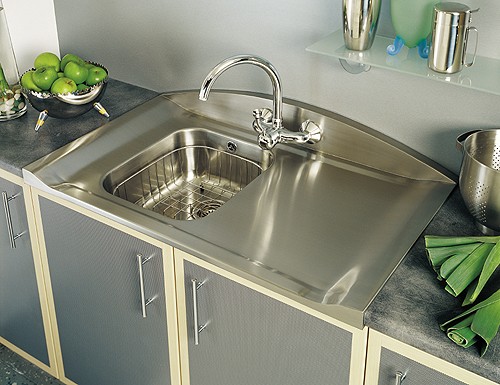 1.0 Bowl Stainless Steel Sink, Right Hand Drainer. additional image