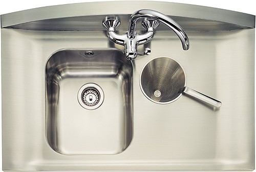 1.25 Bowl Stainless Steel Sink, Right Hand Drainer. 665mm. additional image