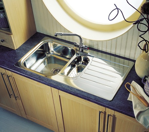 Seattle 1.5 bowl stainless steel kitchen sink. Reversible. additional image