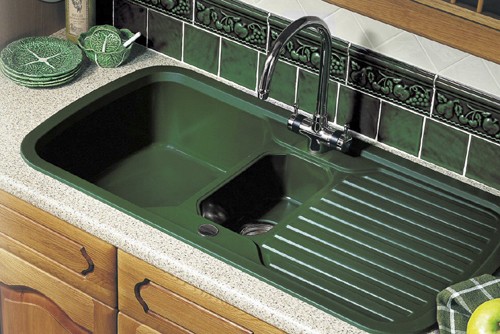1.5 Bowl Green Sink With Chrome Tap & Waste. additional image