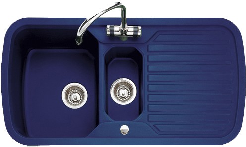 1.5 Bowl Regal Blue Sink With Chrome Tap & Waste. additional image
