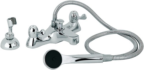 Bath Shower Mixer Tap With Lever Handles & Shower Kit. additional image