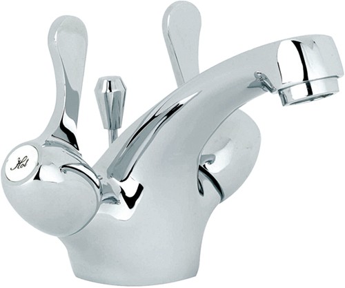 Mono Basin Mixer Tap With Lever Handles & Pop Up Waste. additional image
