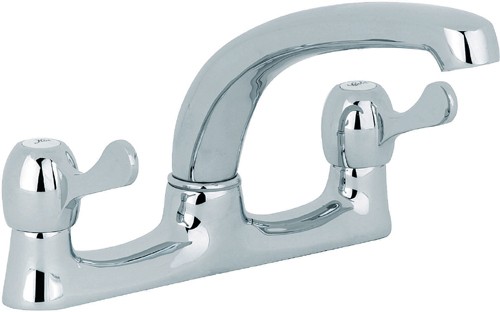 Alpha Lever Deck Sink Mixer Tap With Swivel Spout (Chrome). additional image