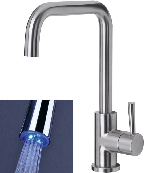 Melo Glo Kitchen Tap With LED Spout Lights (Stainless Steel). additional image