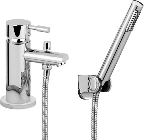 1 Tap Hole Bath Shower Mixer Tap With Shower Kit (Chrome). additional image