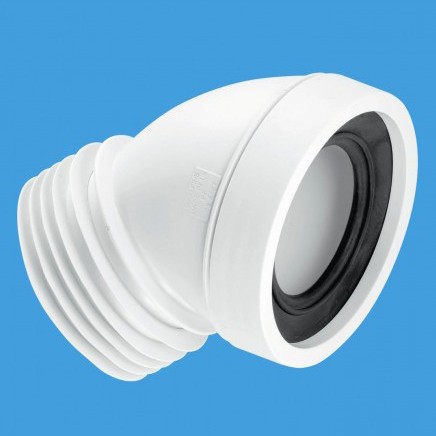 WC 4"/110mm 45 Degree Toilet Pan Connector. additional image