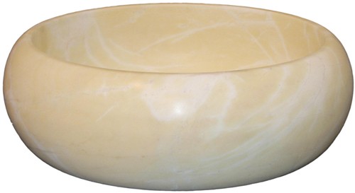 450mm Luxury Stone Basin. Cream / Yellow Marble. additional image