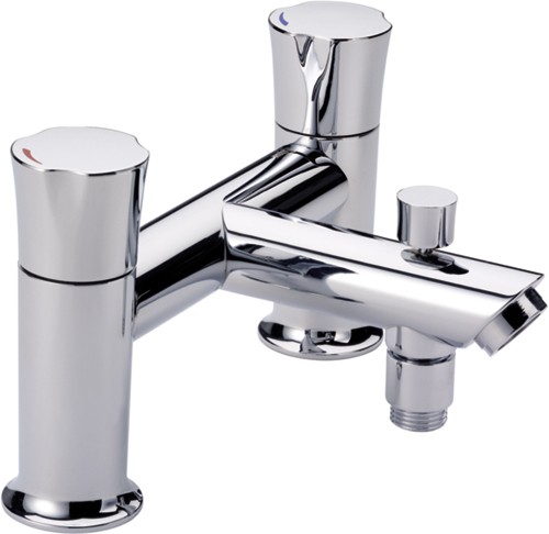 Deck Mounted Bath Shower Mixer Tap (Chrome). additional image