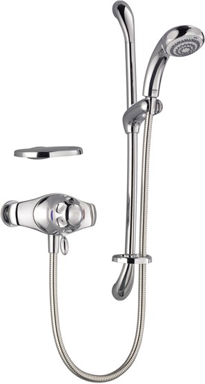 Exposed Thermostatic Shower Kit with Slide Rail in Chrome. additional image