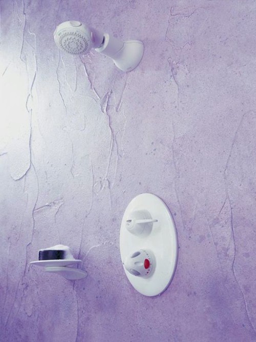 Concealed Thermostatic Shower Valve & Fixed Head in White. additional image