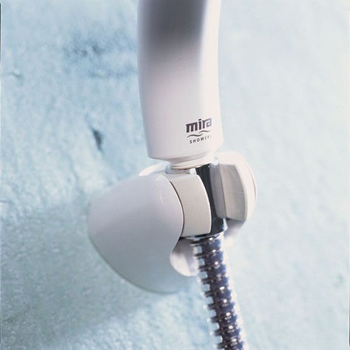 Mira RF2 Fixed Shower Handset Holder in White. additional image
