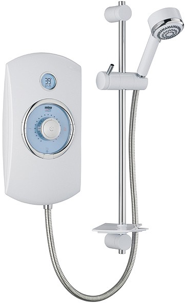 10.8kW Thermostatic Electric Shower With LCD (White). additional image