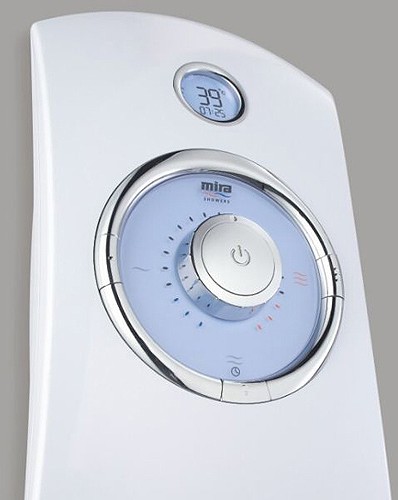 10.8kW Thermostatic Electric Shower With LCD (White). additional image